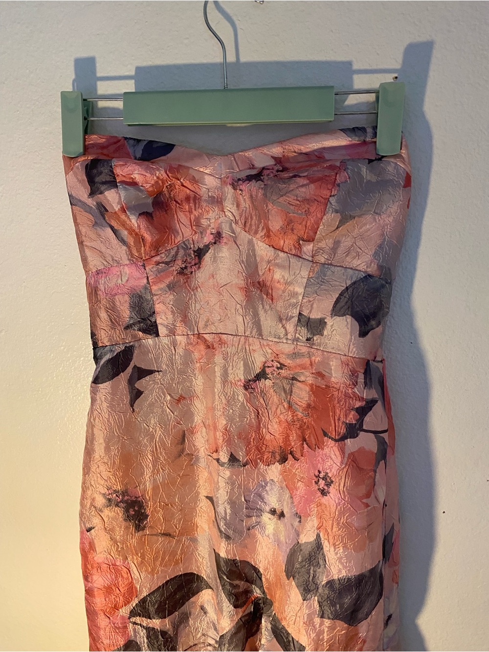 Lulus Blushing Darling Light Pink Floral Strapless High-Low Maxi Dress size XS - Picture 3 of 5